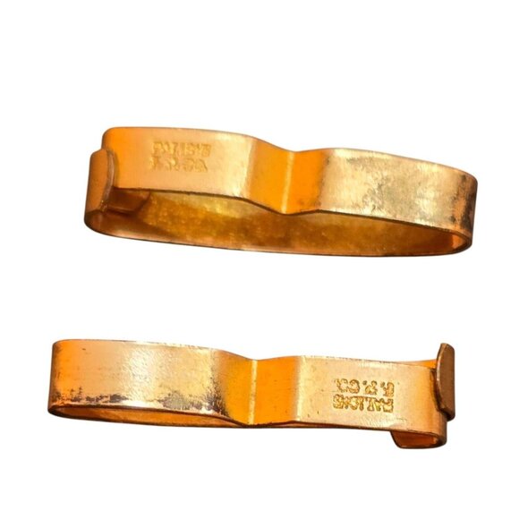 Antique Pair Of Gold Filled Initialed Signed Barrettes (A8180) - Picture 4 of 5